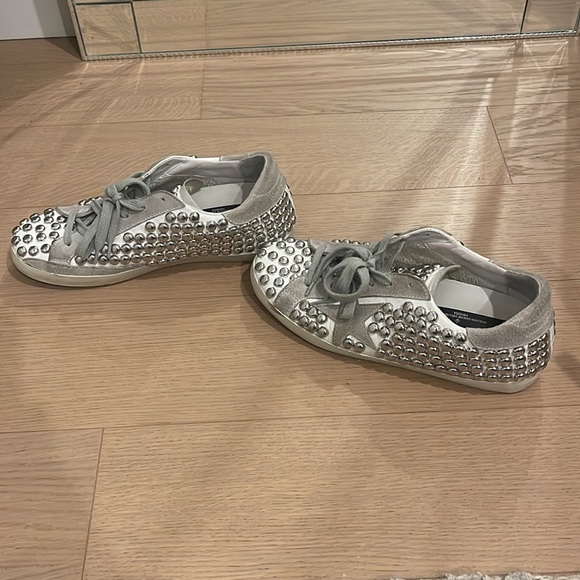 Golden goose Superstar Silver Studded Low-Top Sneakers 37 worn once - Picture 4 of 10